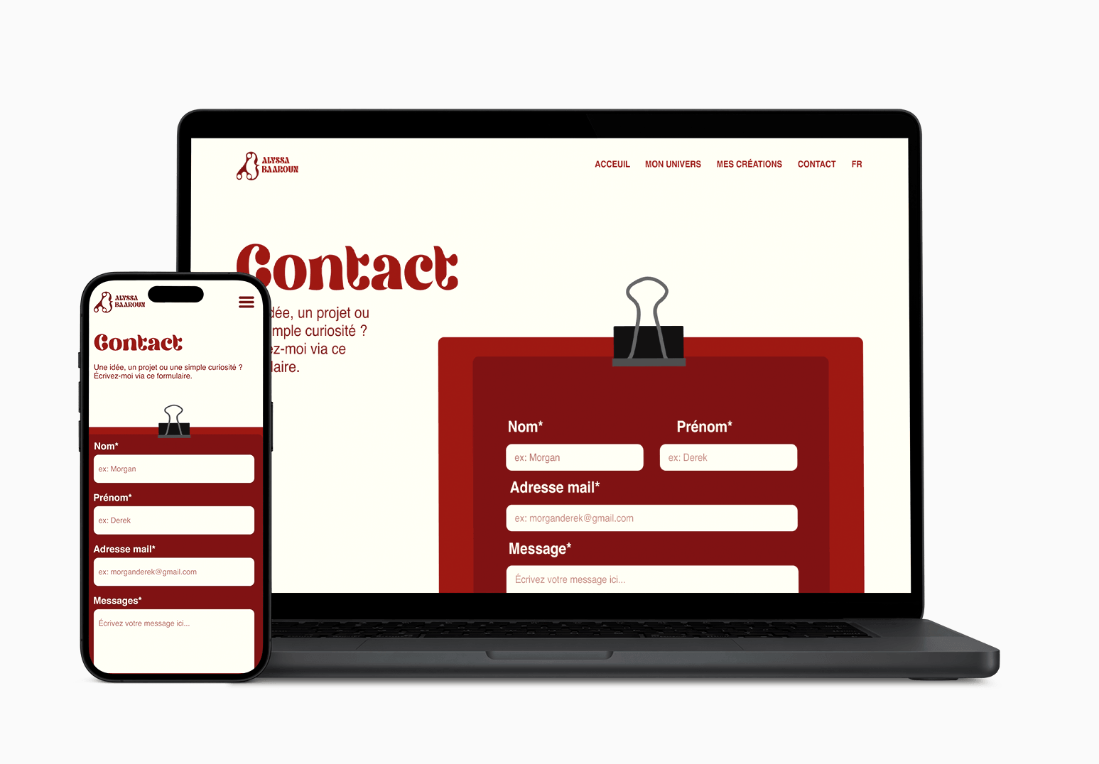 Visual of my portfolio (desktop and mobile versions)